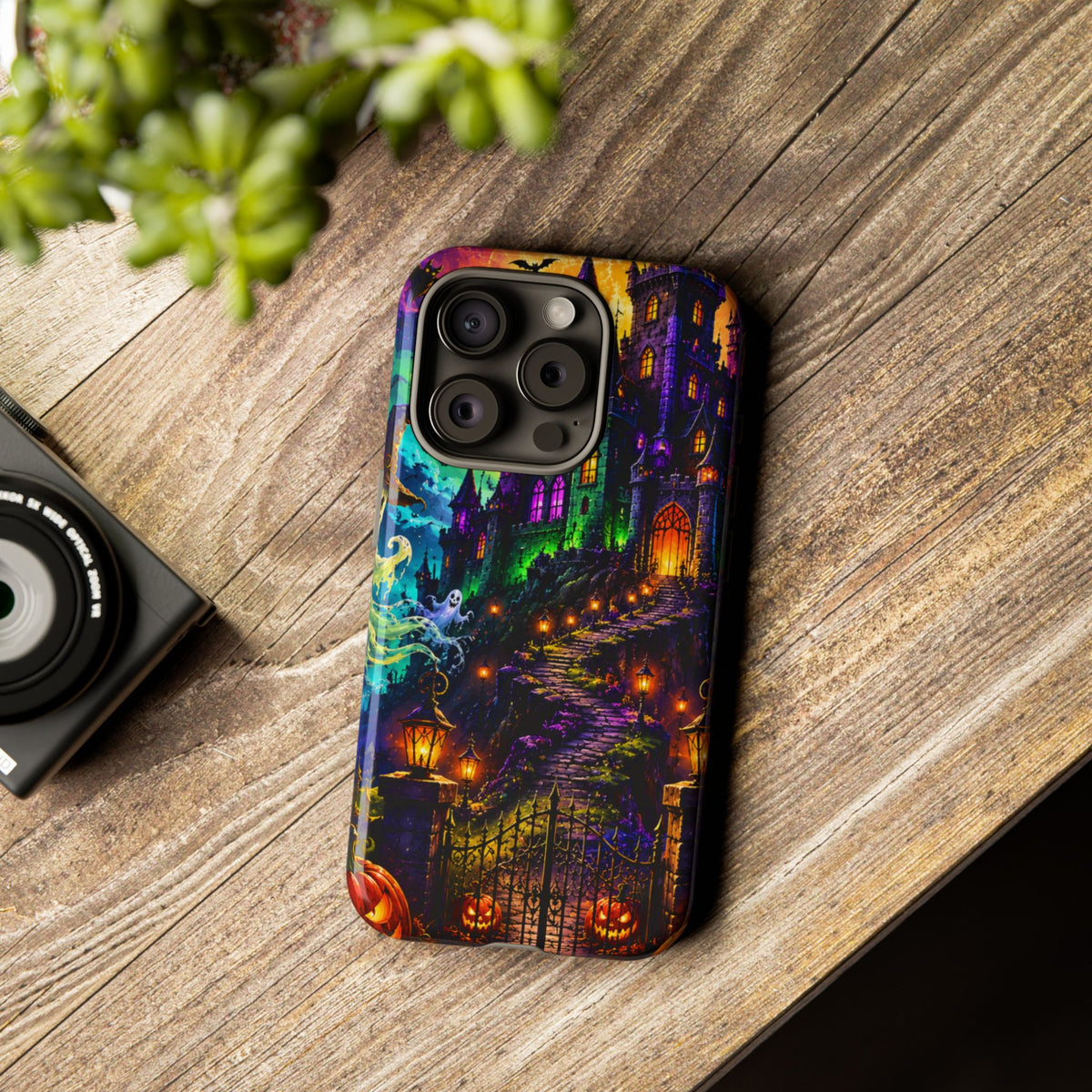 Halloween Haunted Castle Phone Case — Spooky Pumpkin & Ghost Tough Case