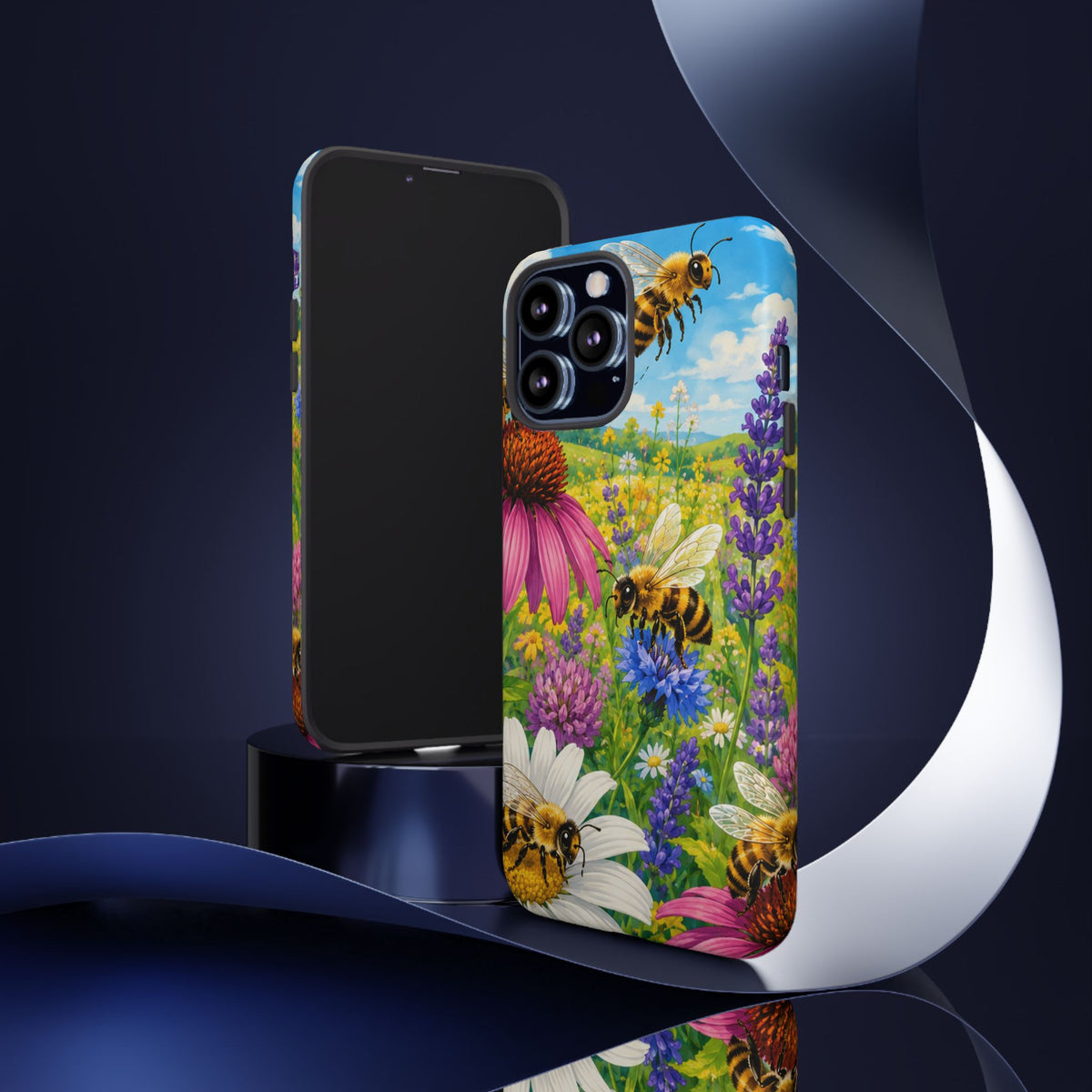 Bee Meadow Phone Case — Floral Honeybee Protective Cover