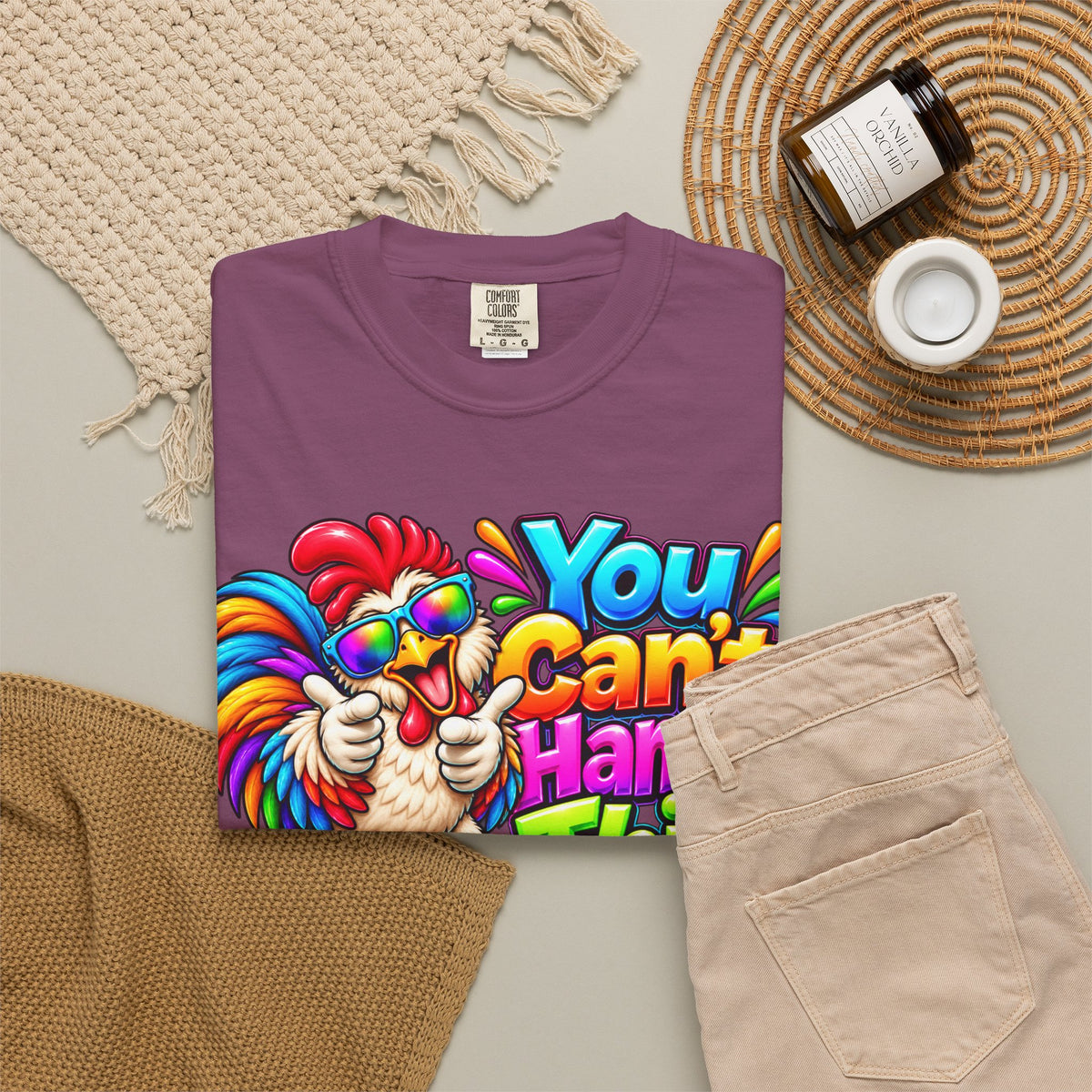 You Can't Handle This Rooster T-Shirt — Funny Colorful Rooster Graphic Tee