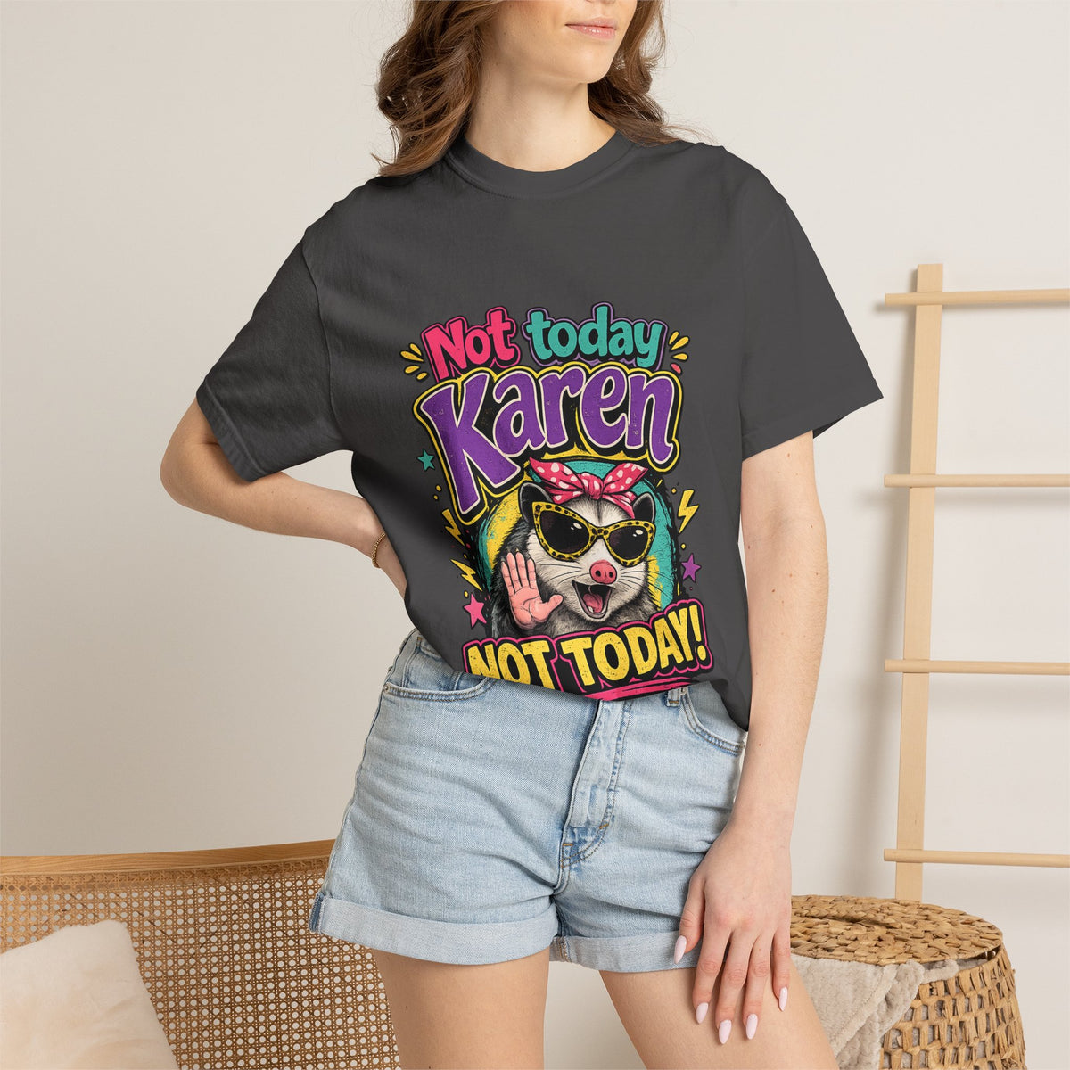 Not Today Karen dog graphic T-Shirt | Sassy Pet Illustration