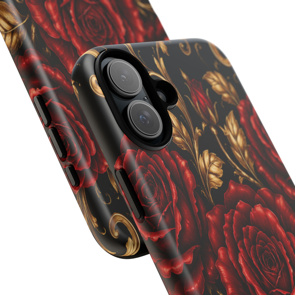 Tough Cases — Vintage Red Rose Floral Phone Case