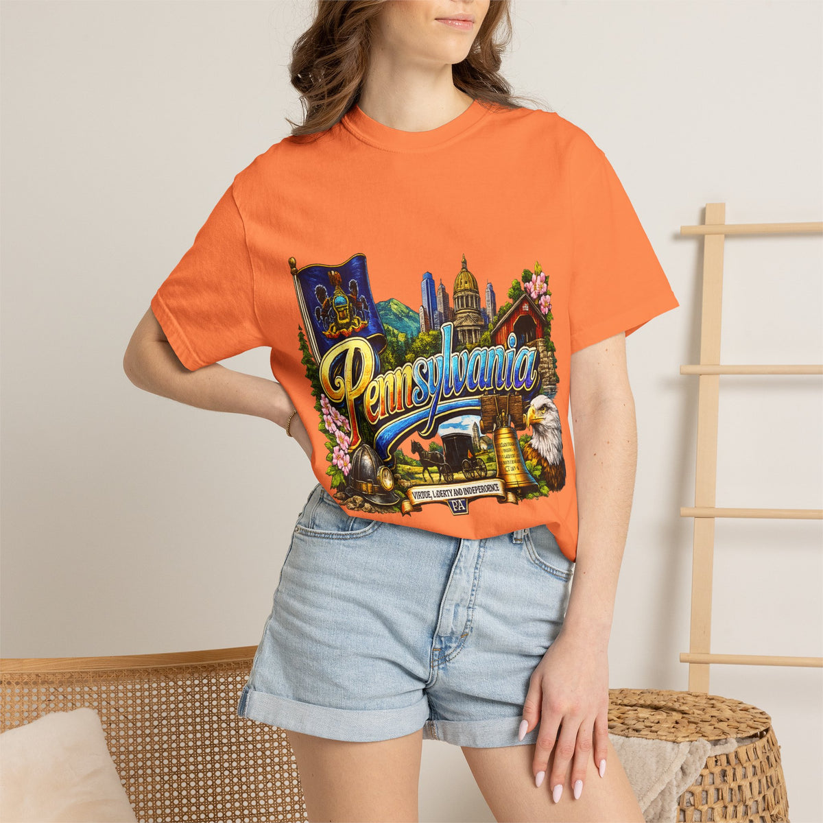 Pennsylvania Vintage Postcard T-Shirt | State Skyline Tee