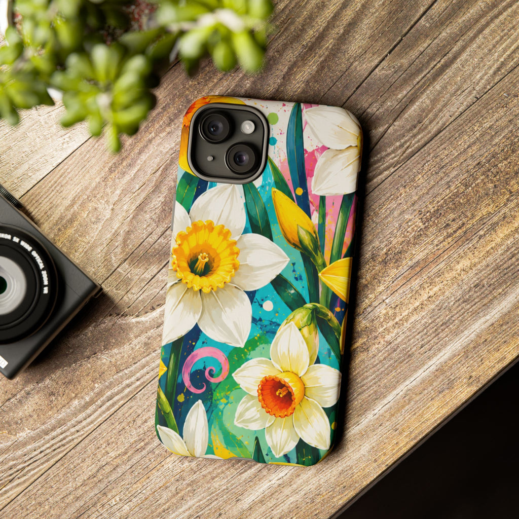 Daffodil Floral Phone Case — Bright Spring Garden Protective Cover