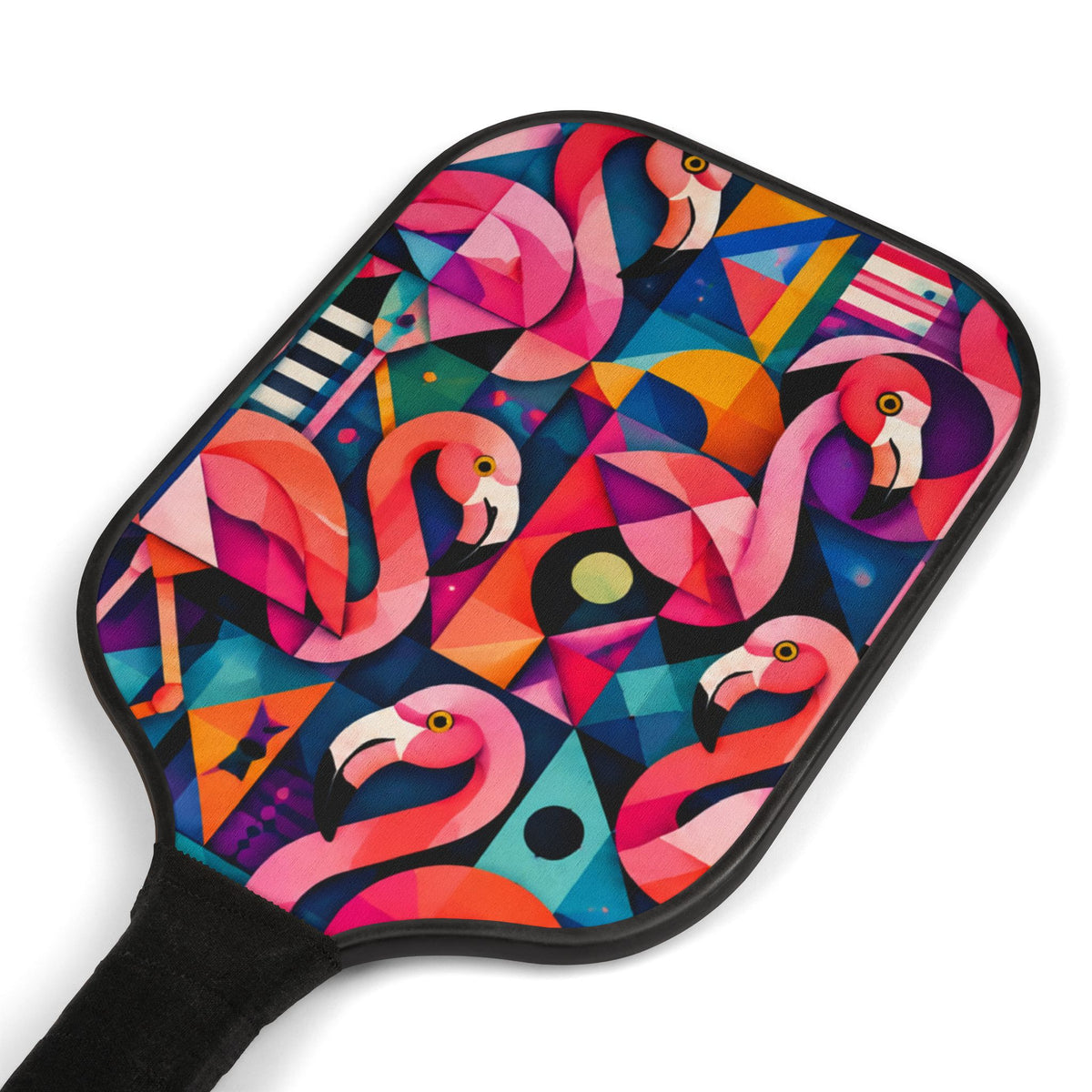 Flamingo Geometric Pickleball Paddles & Balls Set — Bright Tropical Pickleball Kit