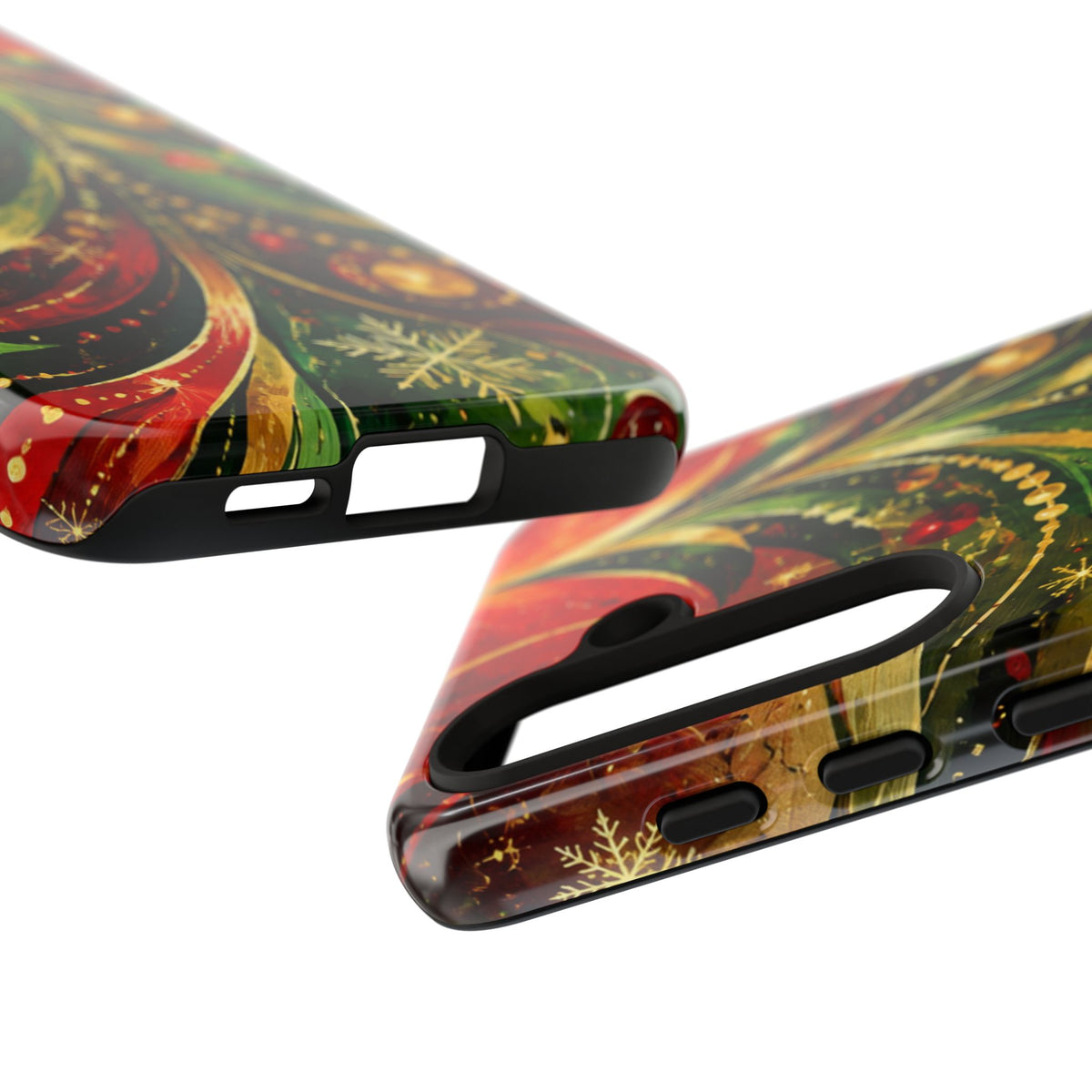 Christmas Tree Tough Phone Case — Festive Red & Green Holiday Phone Cover