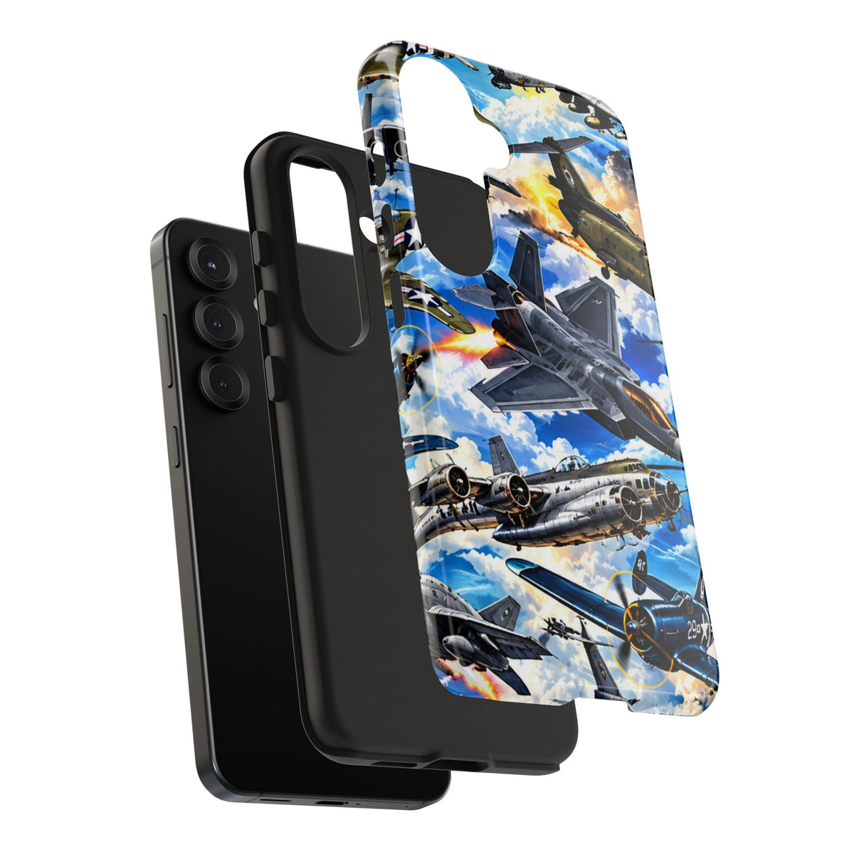 Military Aircraft Tough Phone Case – Vintage & Modern Jet Fighter Print