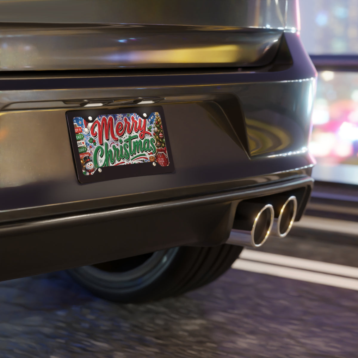 Merry Christmas Vanity Plate | Holiday License Plate, Christmas Decor
