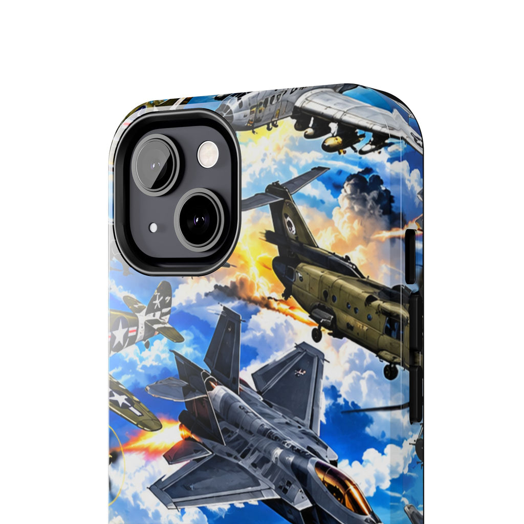 Military Aircraft Tough Phone Case – Vintage & Modern Jet Fighter Print