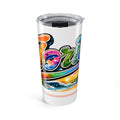Florida Tropical Script Tumbler | 20oz Beach Flamingo Palms