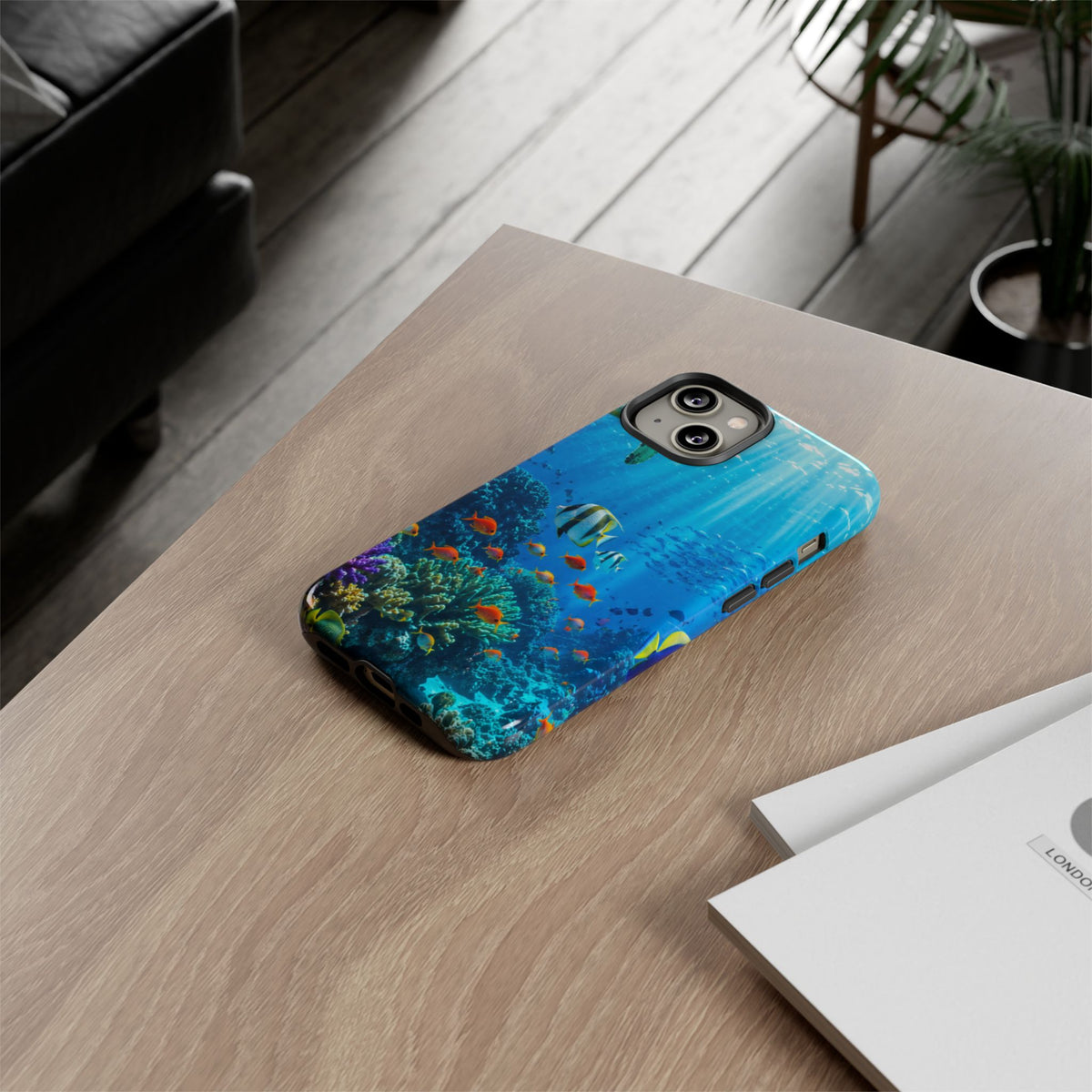 Underwater Ocean Life Tough Phone Case — Coral Reef & Sea Turtle Protective Cover