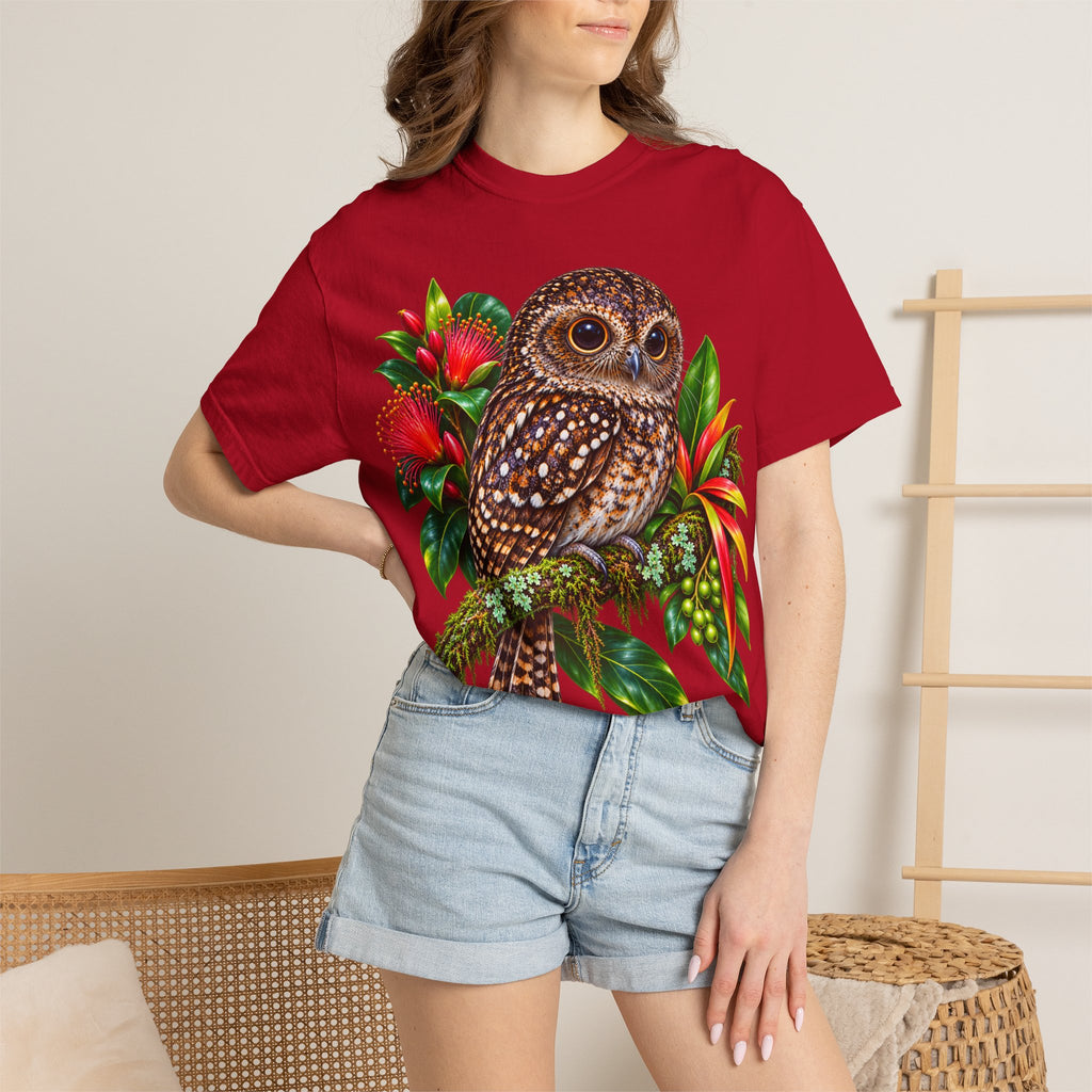 Owl & Hibiscus Shirt — Tropical Owl Graphic T-Shirt