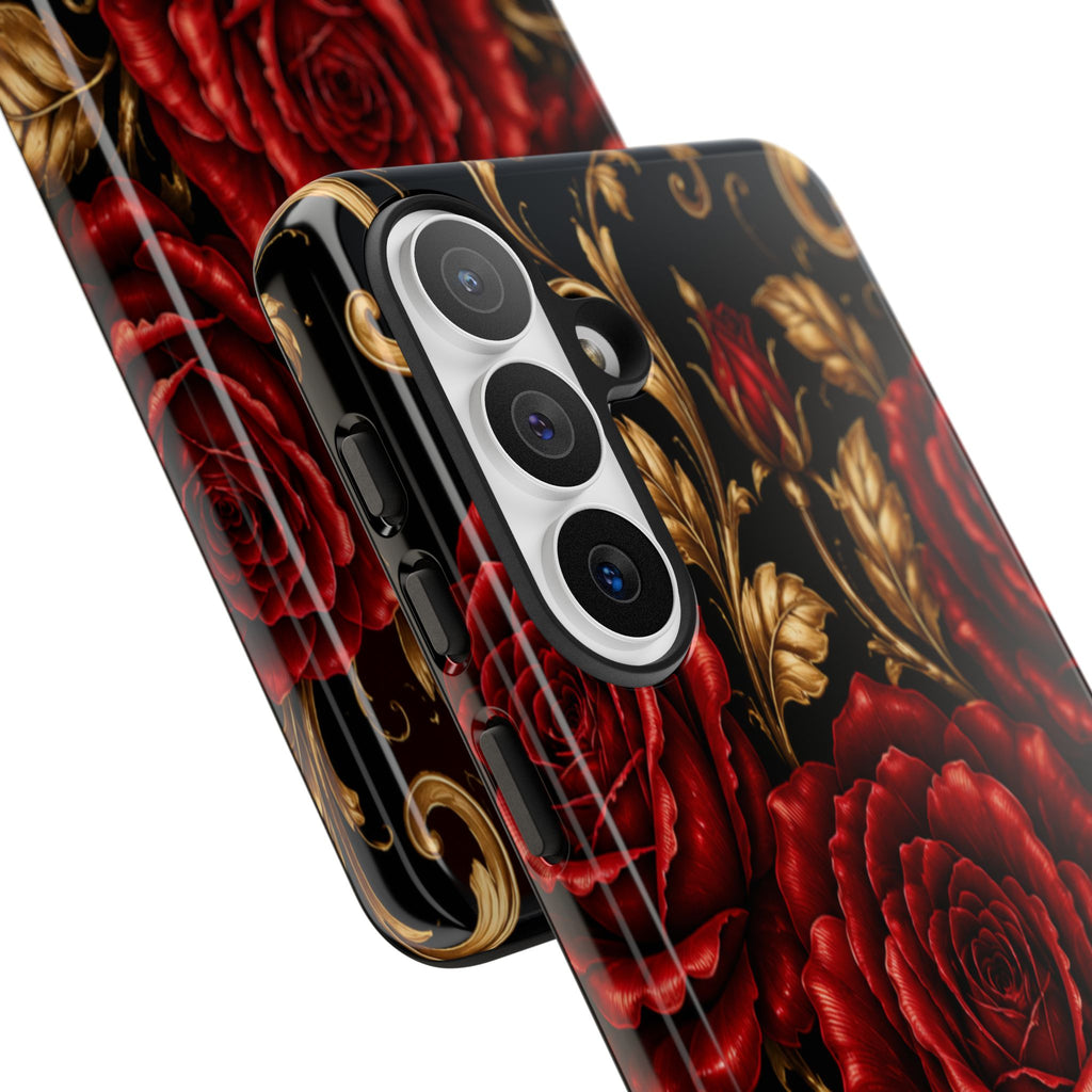 Tough Cases — Vintage Red Rose Floral Phone Case