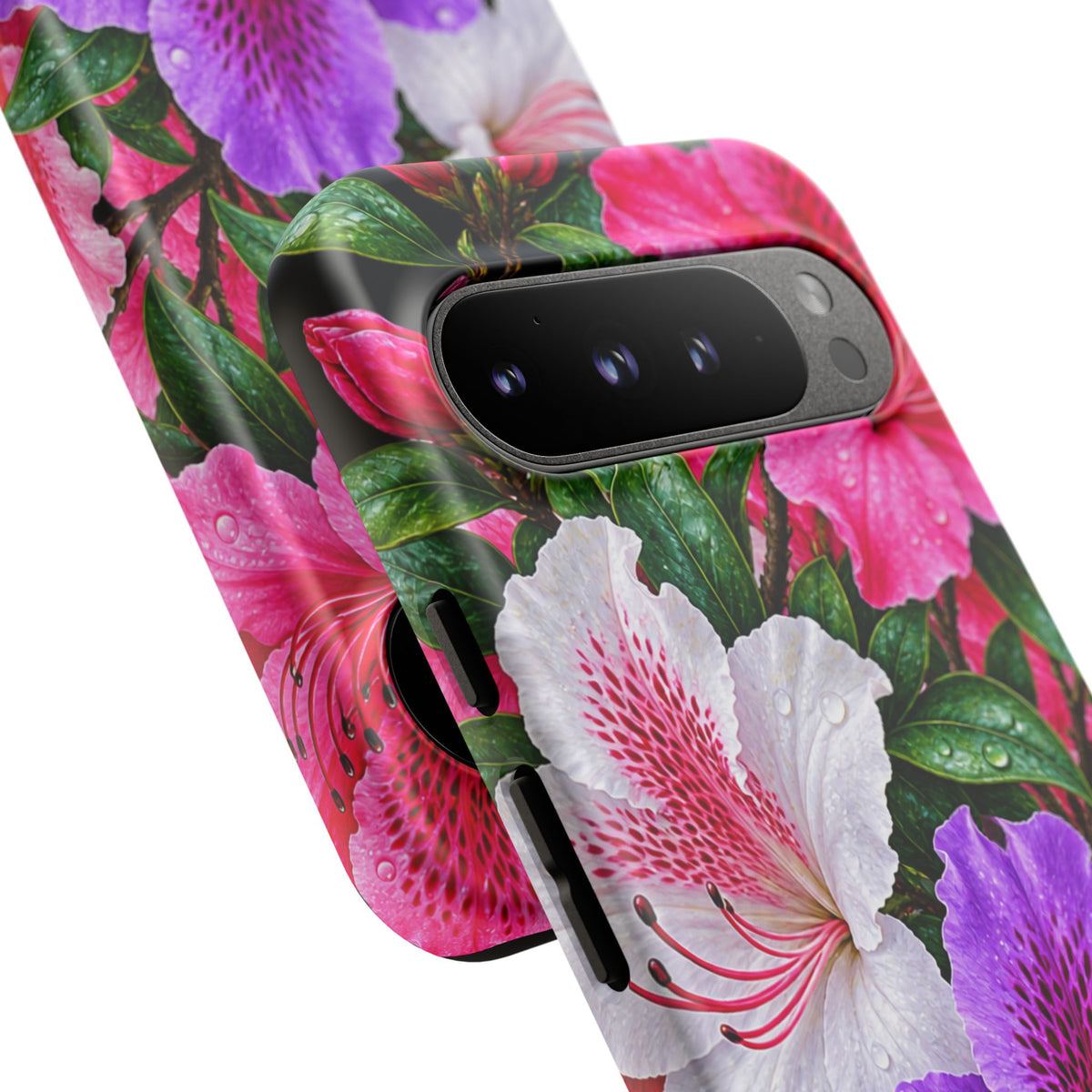Floral Azalea Phone Case — Vibrant Pink & Purple Blossom Protection