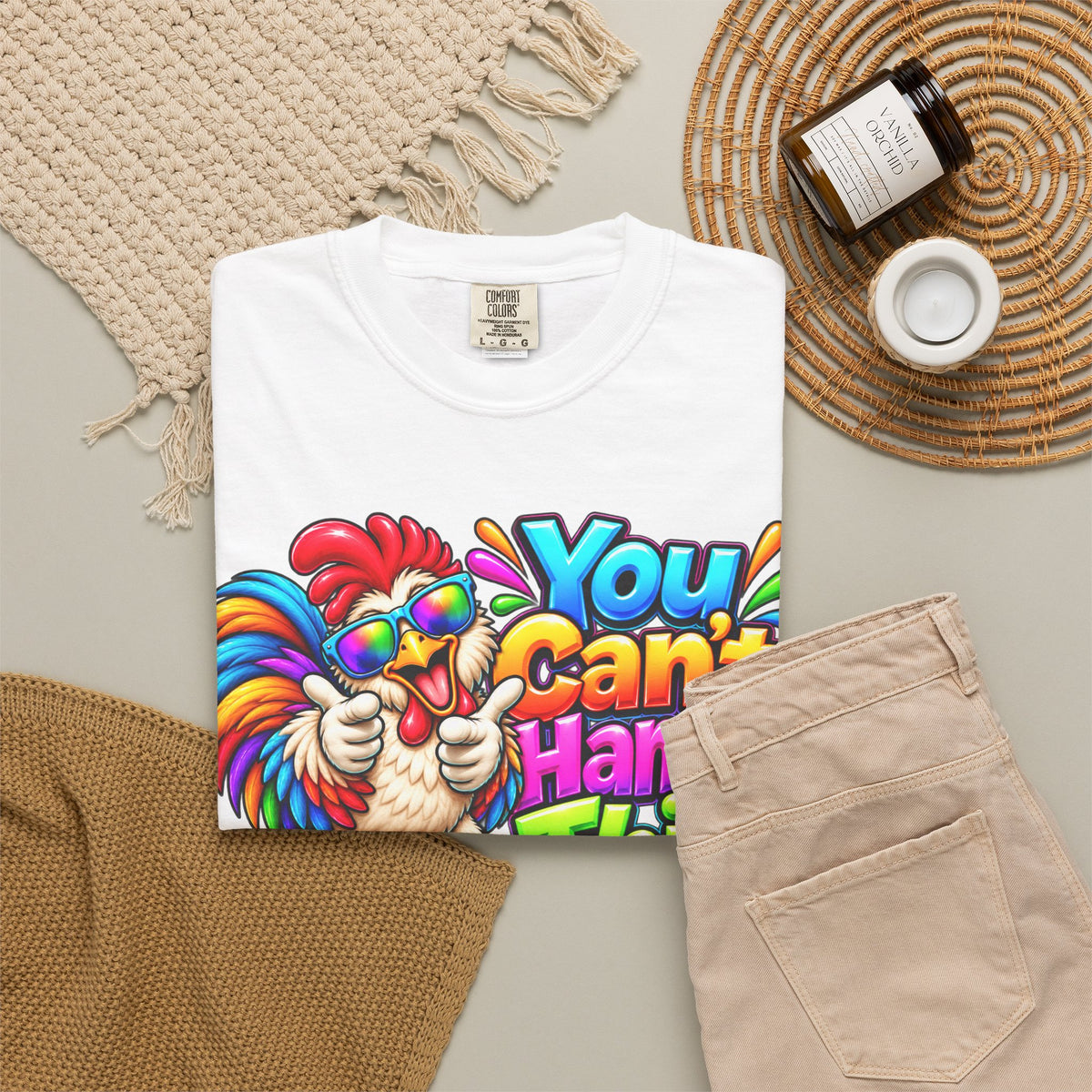 You Can't Handle This Rooster T-Shirt — Funny Colorful Rooster Graphic Tee