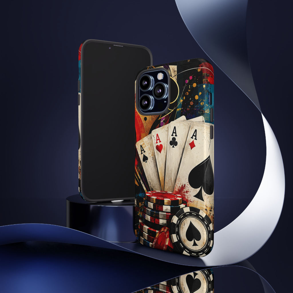 Casino Poker Ace Phone Case — Vintage Playing Cards & Chips Protective Cover