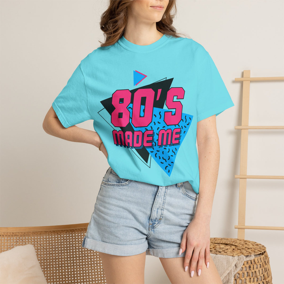 80's Made Me T-shirt | Retro 80s Neon Geometric Tee
