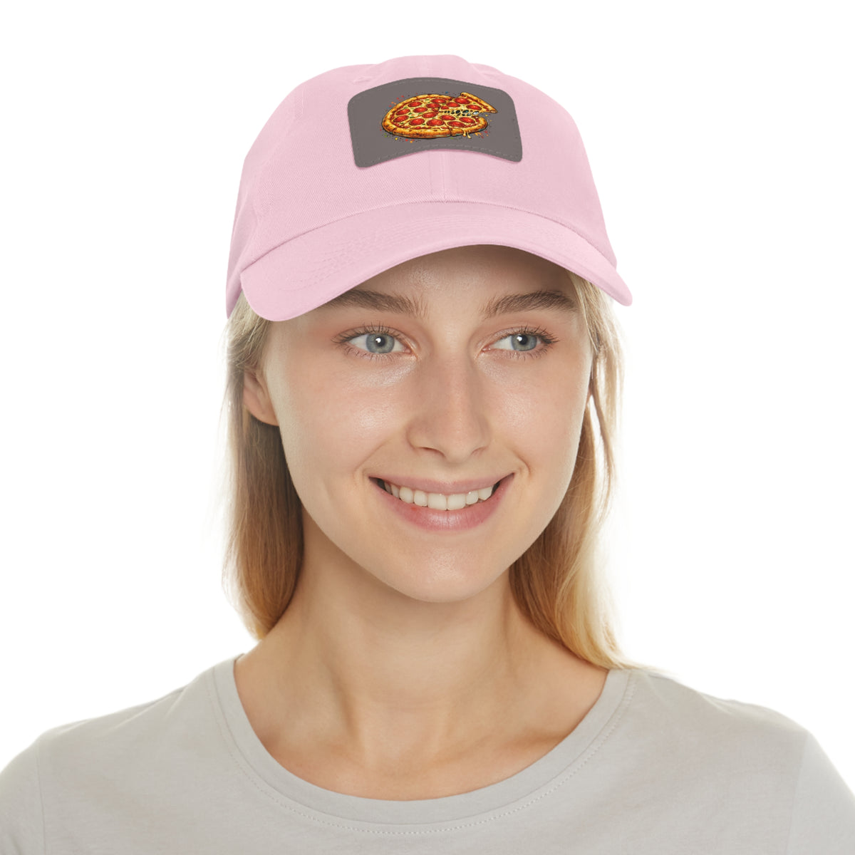Pepperoni Pizza Patch Hat | Leather Rectangle Patch