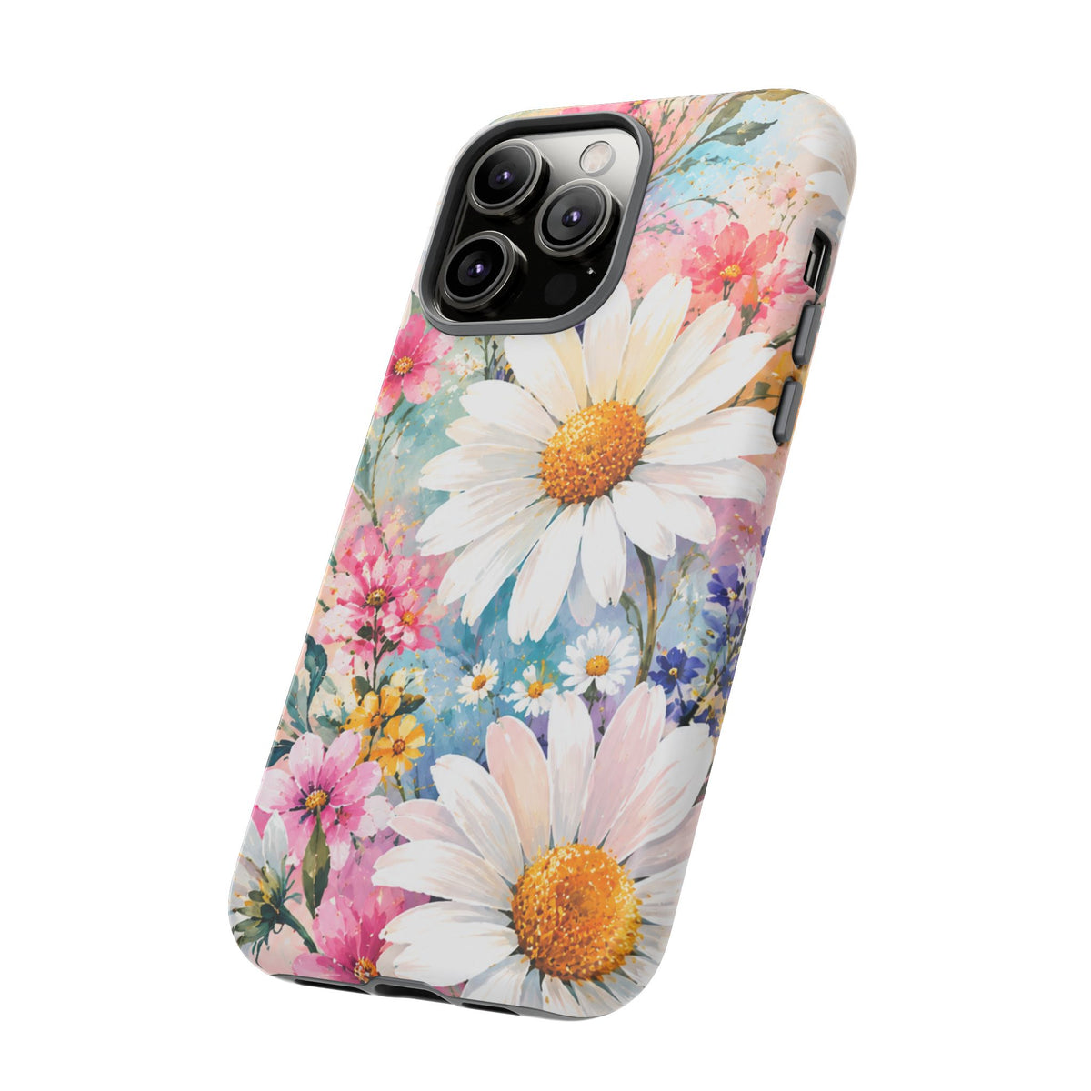Floral Daisy Phone Case — Watercolor Daisies Protective Tough Case