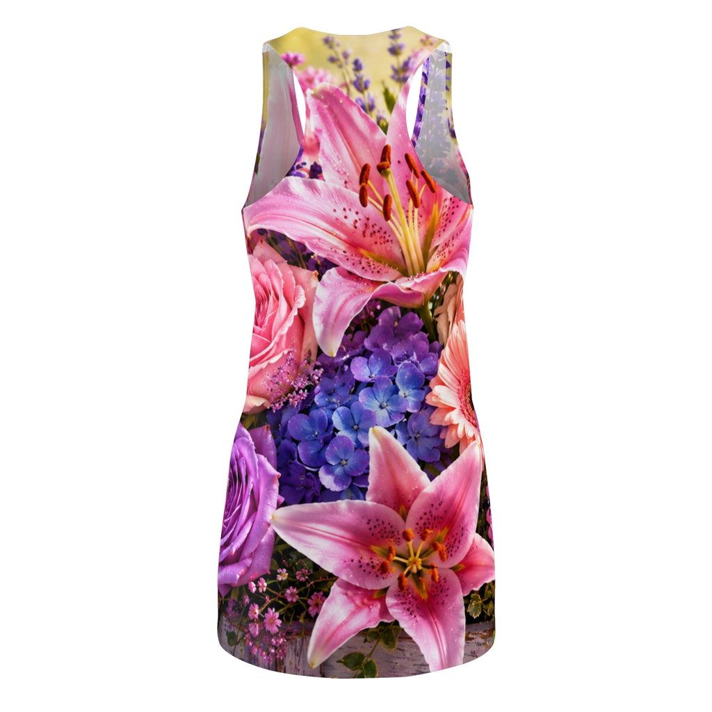 Pink Lily Floral Racerback Dress | All Over Print