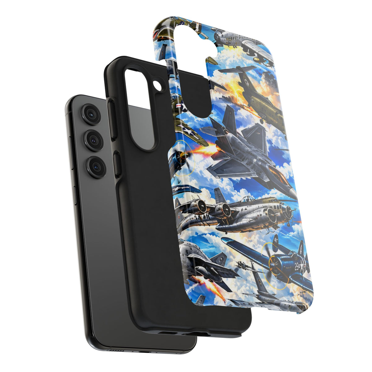 Military Aircraft Tough Phone Case – Vintage & Modern Jet Fighter Print