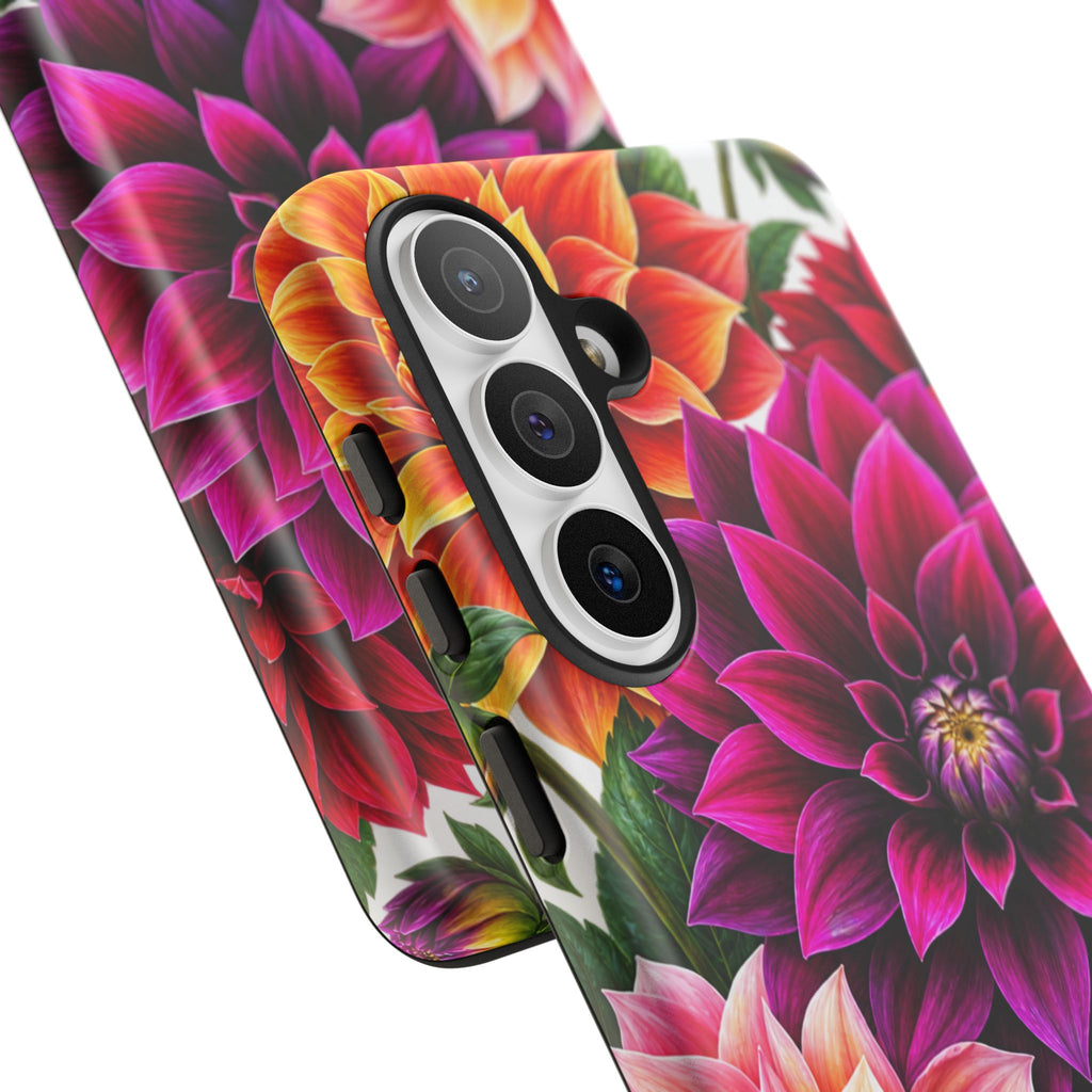 Floral Dahlia Tough Phone Case — Vibrant Protective Floral Phone Cover