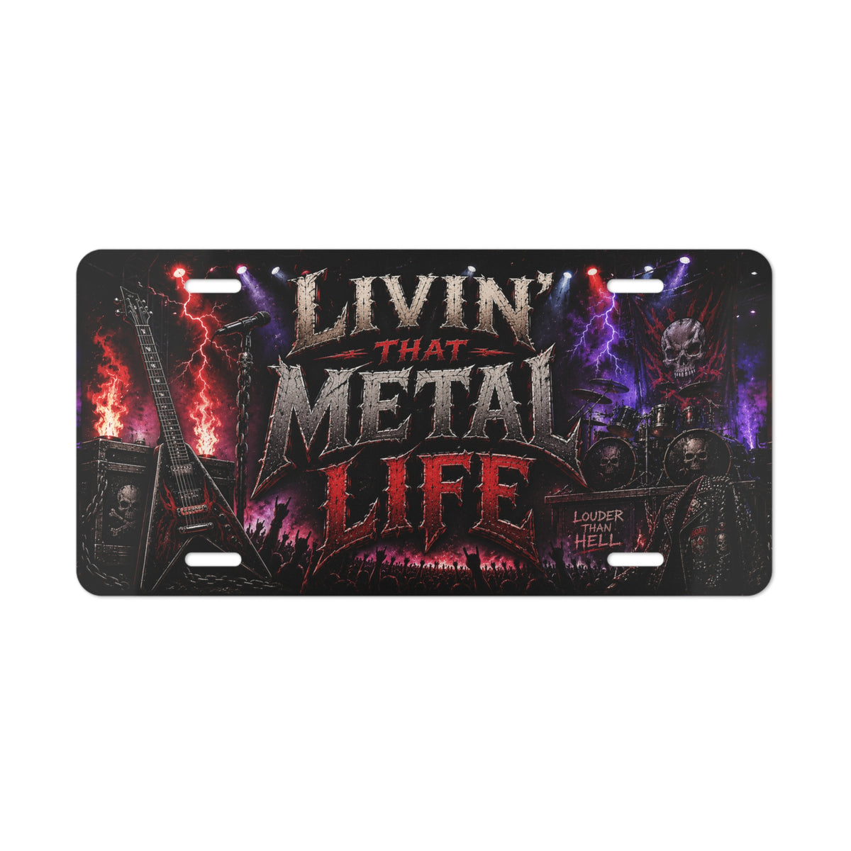 Livin' That Metal Life Vanity Plate | Metal License Plate