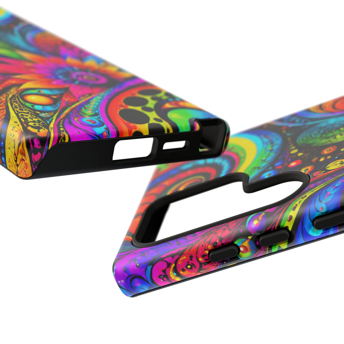 Psychedelic Floral Phone Case — Vibrant Swirl Tough Protective Cover