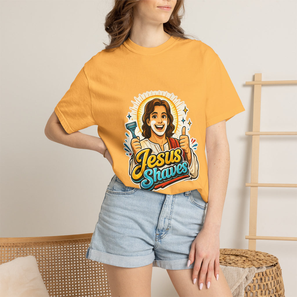Jesus Shaves T-shirt | Retro Jesus Illustration, Shaving Theme