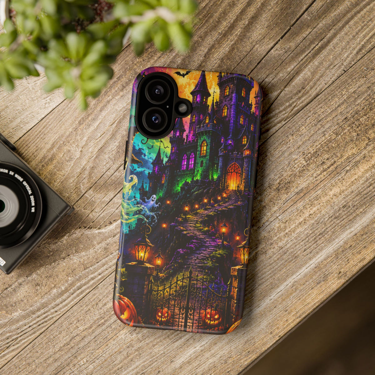 Halloween Haunted Castle Phone Case — Spooky Pumpkin & Ghost Tough Case