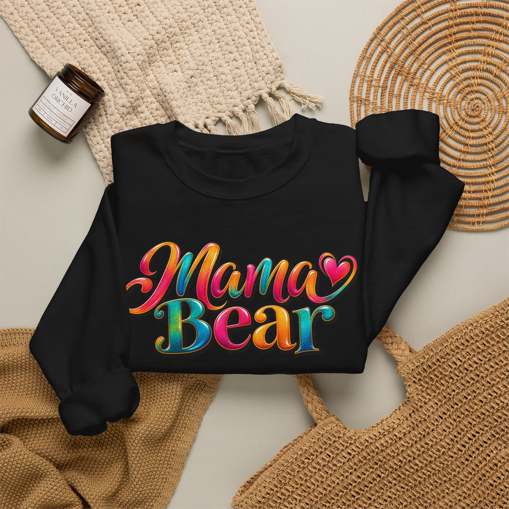 Mama Bear Crewneck Sweatshirt – Colorful Retro Mom Graphic