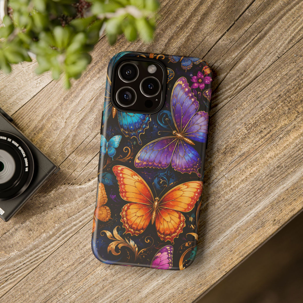 Butterfly Tough Phone Case — Colorful Floral Butterflies Protective Cover