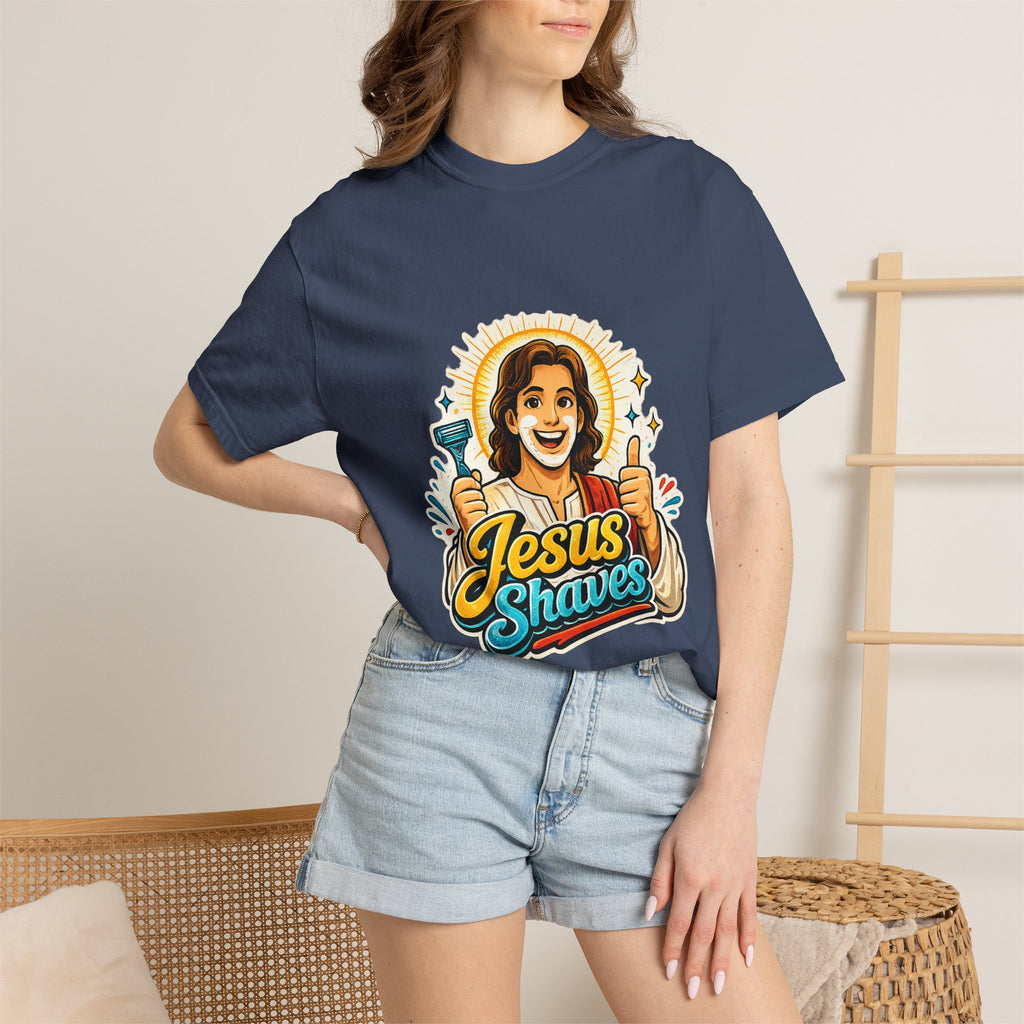 Jesus Shaves T-shirt | Retro Jesus Illustration, Shaving Theme