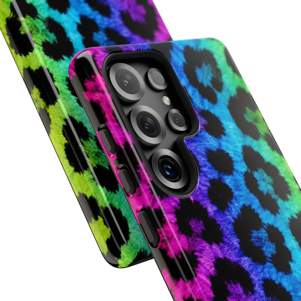Neon Rainbow Leopard Tough Case – Colorful Animal Print Phone Cover