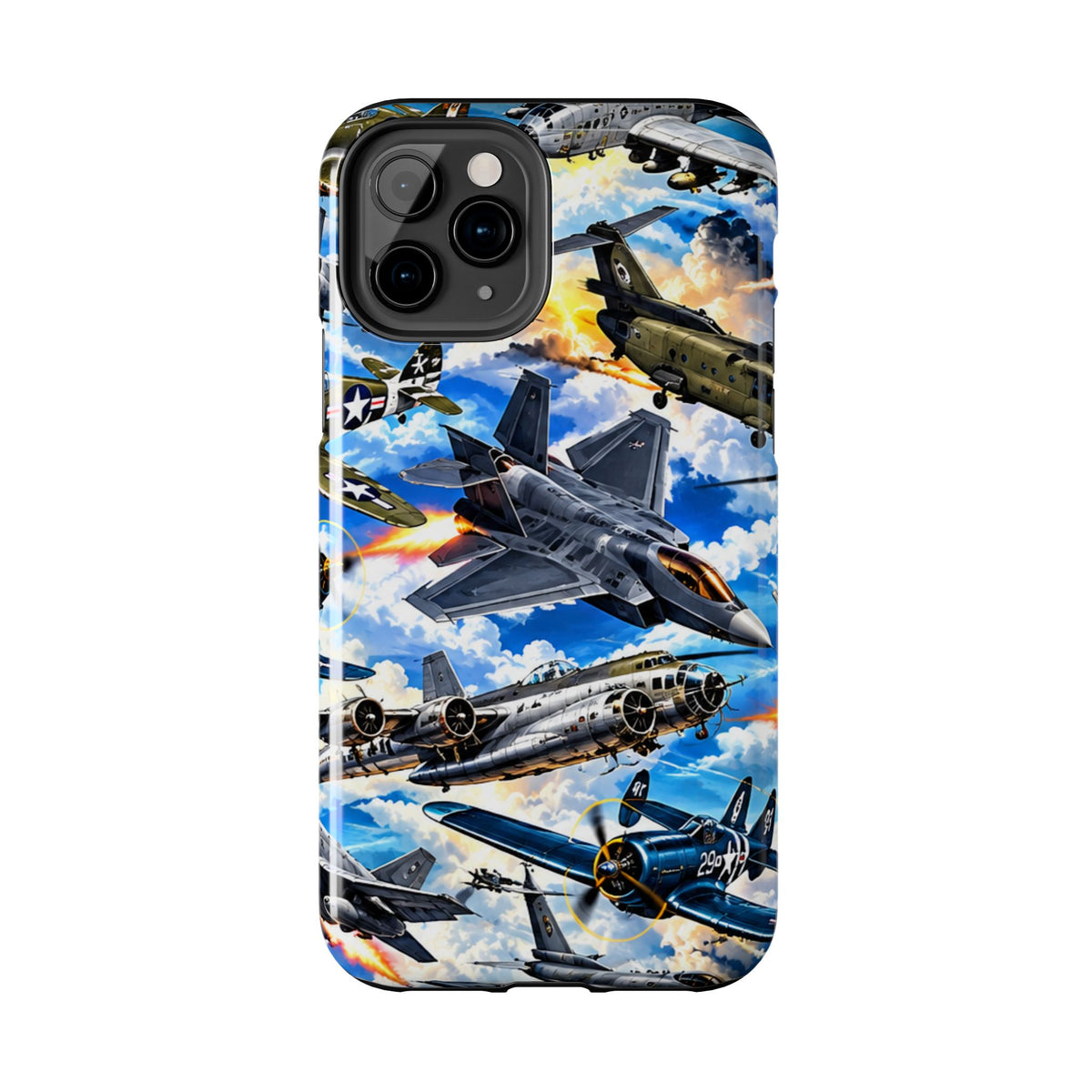 Military Aircraft Tough Phone Case – Vintage & Modern Jet Fighter Print