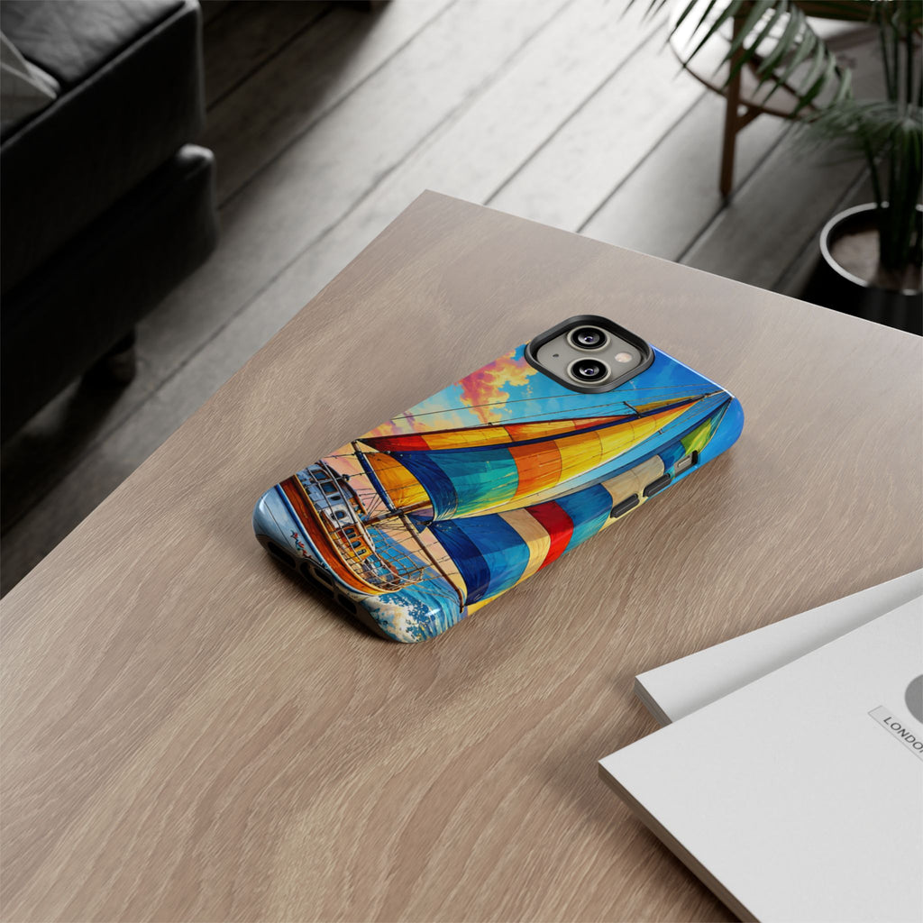 Sailboat Sunset Phone Case — Colorful Nautical iPhone Cover