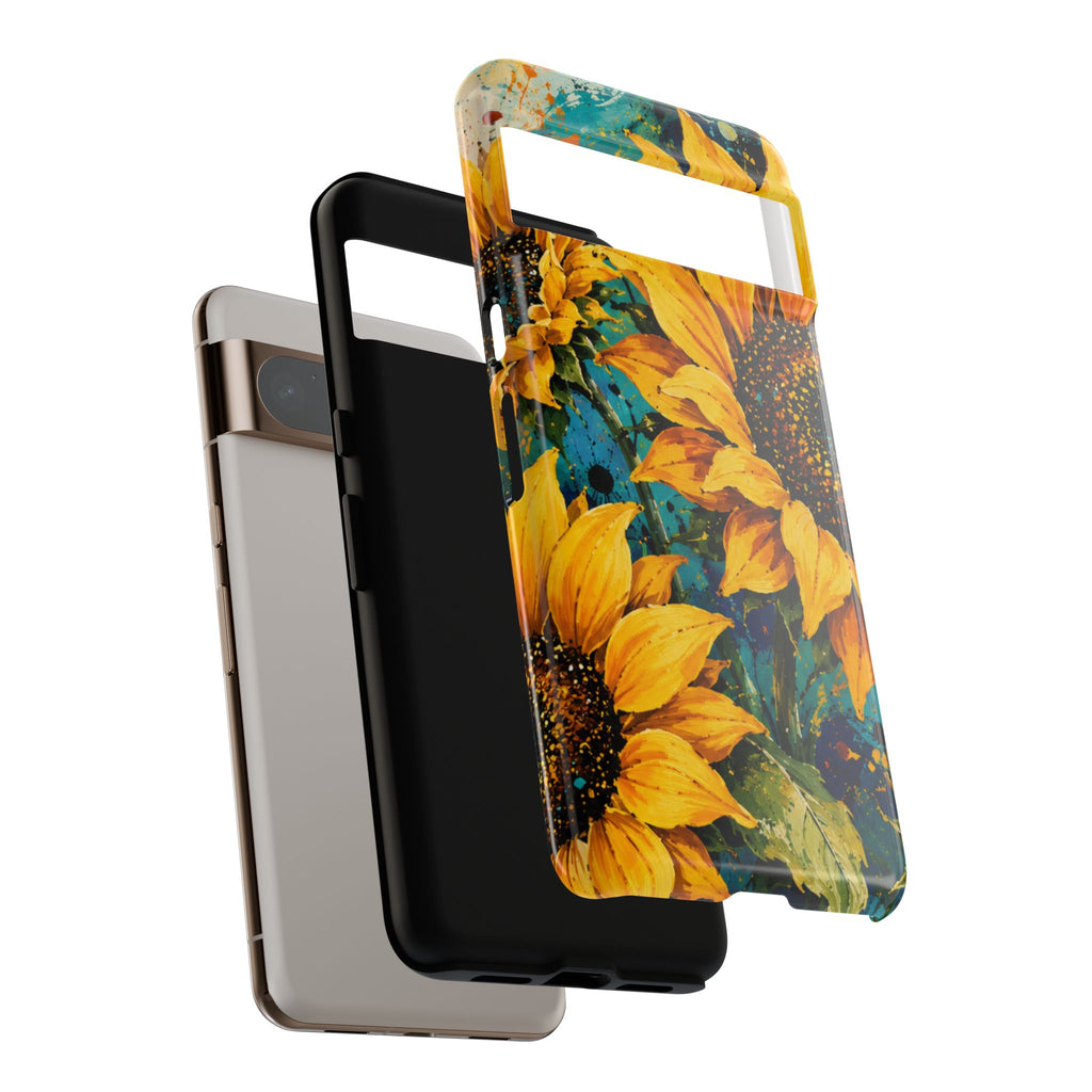 Sunflower Art Phone Case — Vibrant Yellow Floral Tough Case