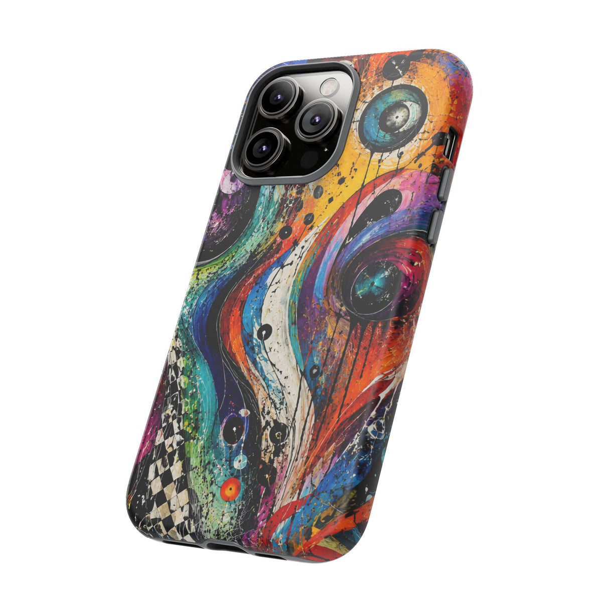 Abstract Cosmic Swirl Phone Case — Colorful Artistic iPhone Tough Case