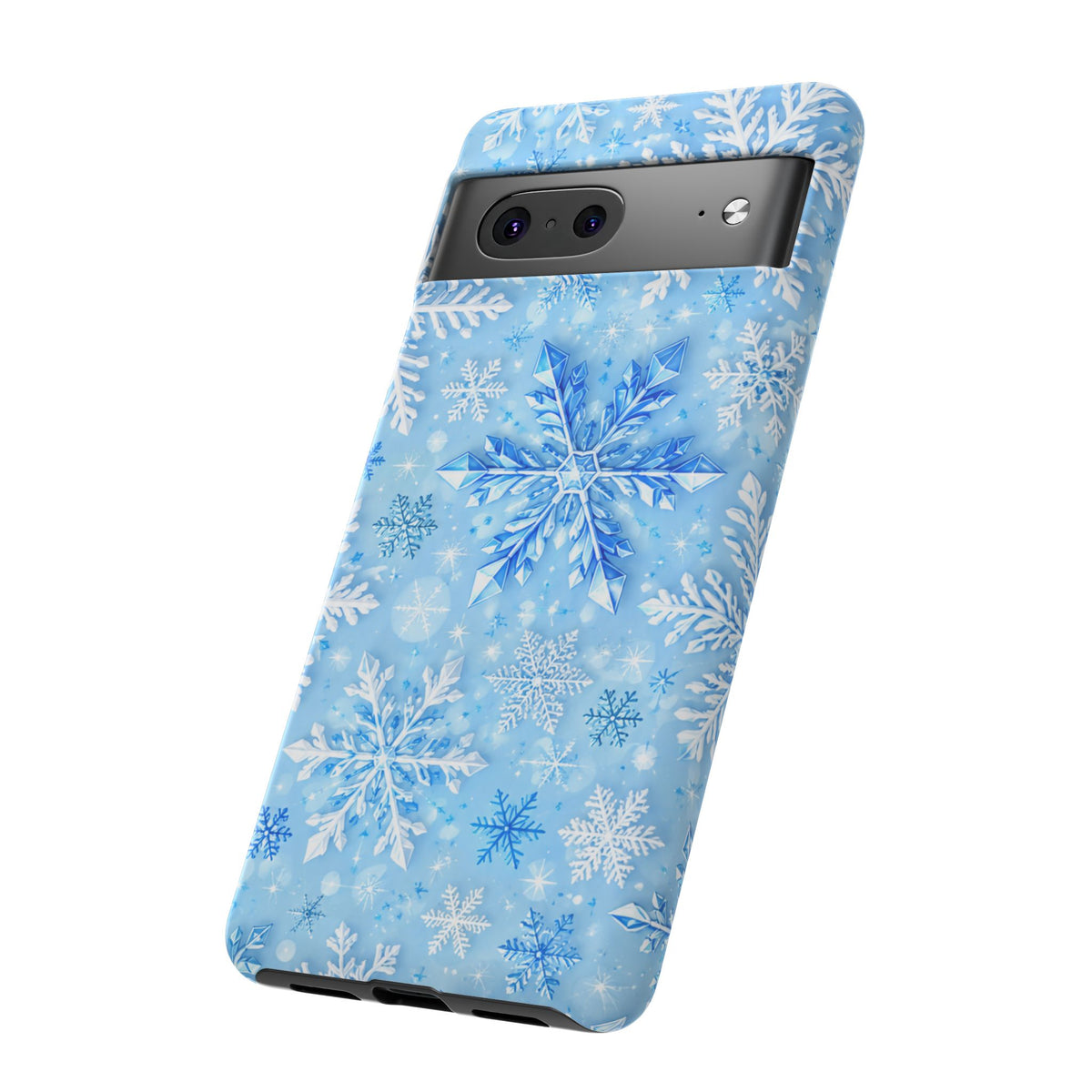 Winter Snowflake Tough Phone Case — Blue Holiday Protective Cover