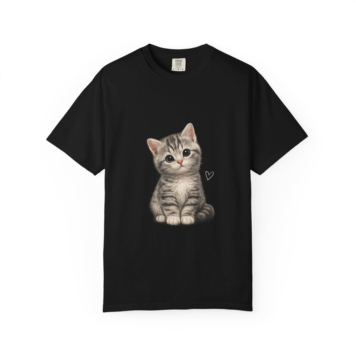 Smiling Tabby Kitten T-Shirt | Cute Cat Illustration