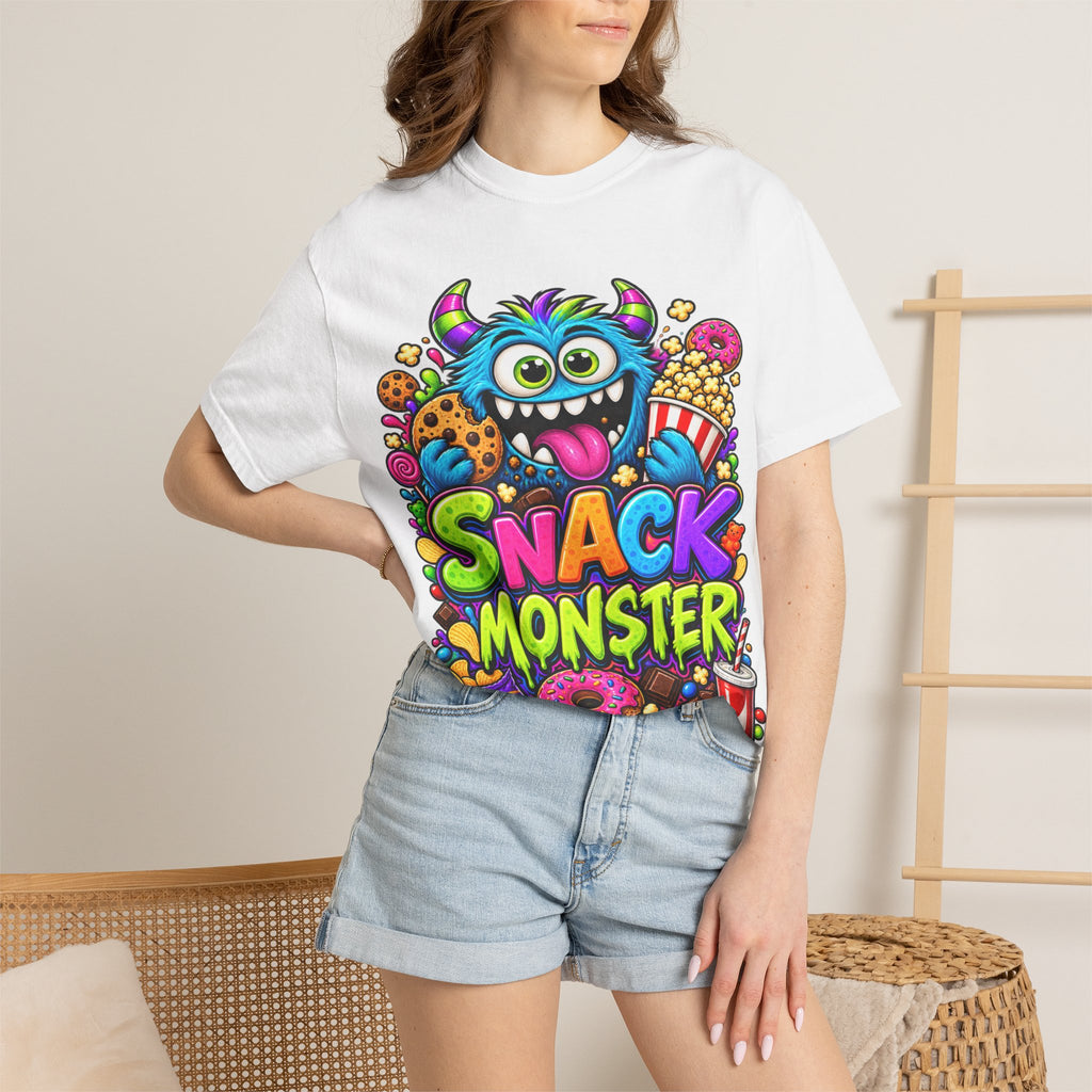 Snack Monster T-shirt | Colorful Cartoon Monster Snacks