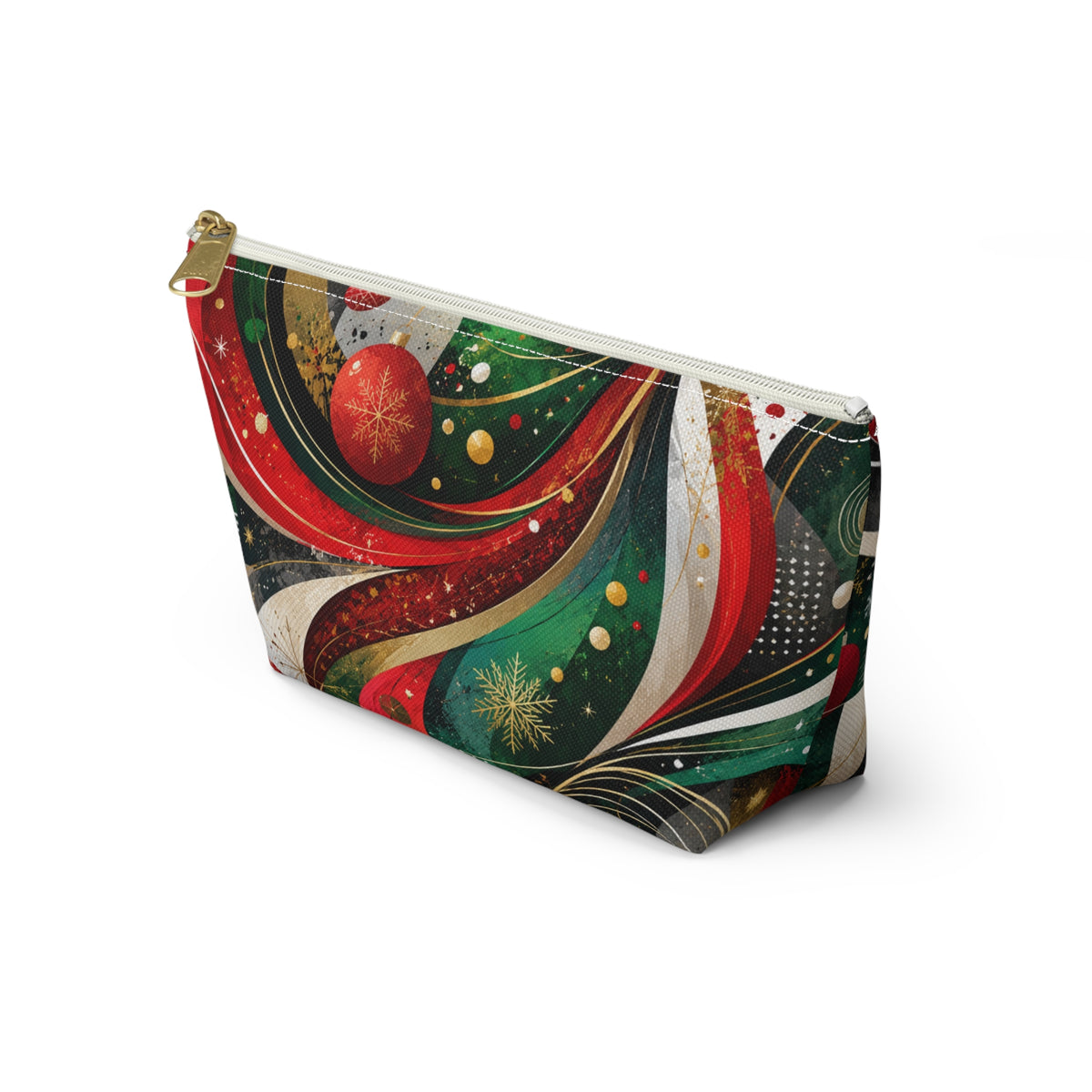 Holiday Swirl Accessory Pouch — Festive Christmas Makeup Bag