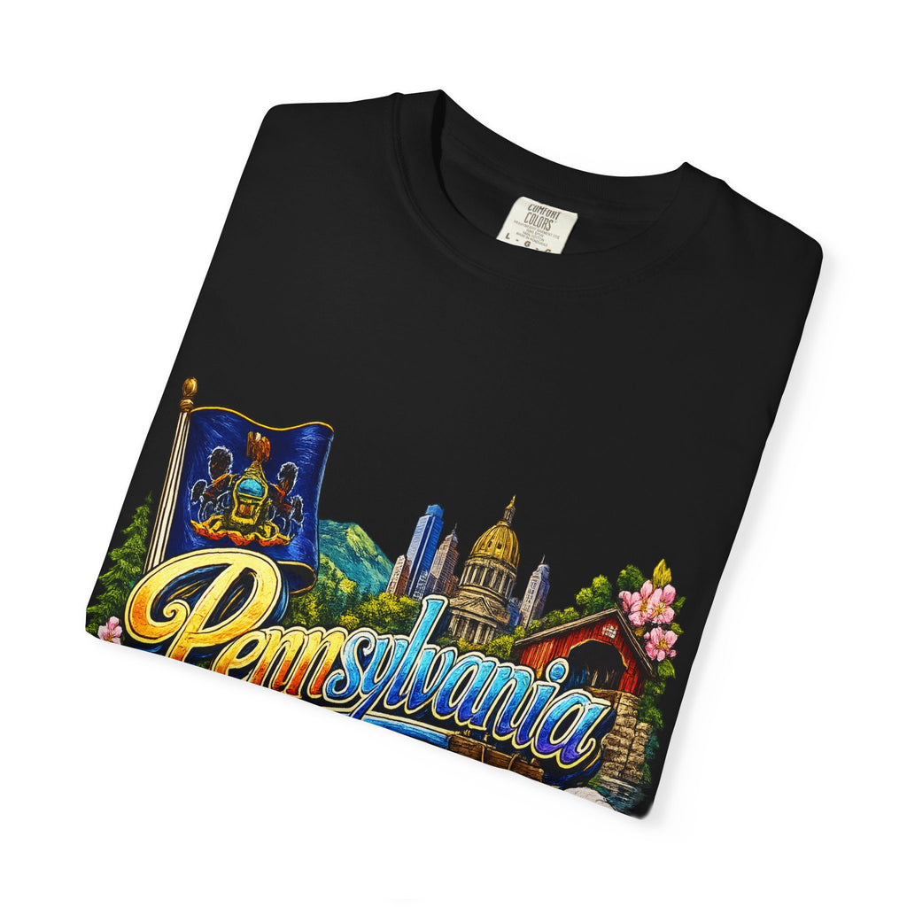 Pennsylvania Vintage Postcard T-Shirt | State Skyline Tee