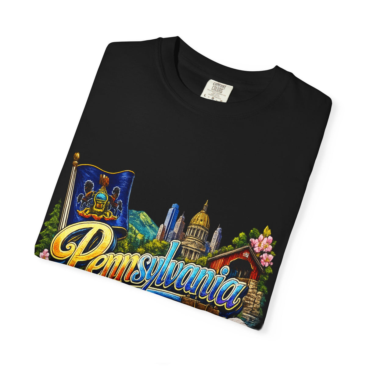 Pennsylvania Vintage Postcard T-Shirt | State Skyline Tee