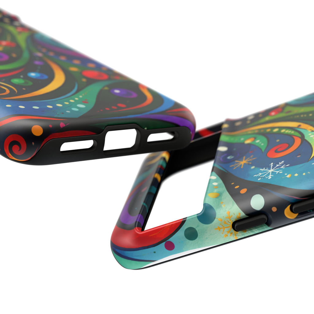 Colorful Swirl Christmas Tree Tough Phone Case