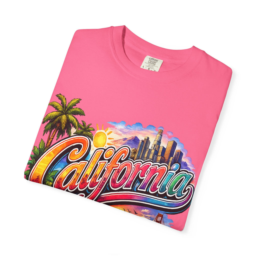 California Sunset Scenic T-shirt | Golden Gate Palm Beach Hibiscus