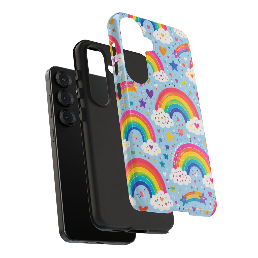 Rainbow Clouds Phone Case — Cute Pastel Rainbow Pattern Tough Case