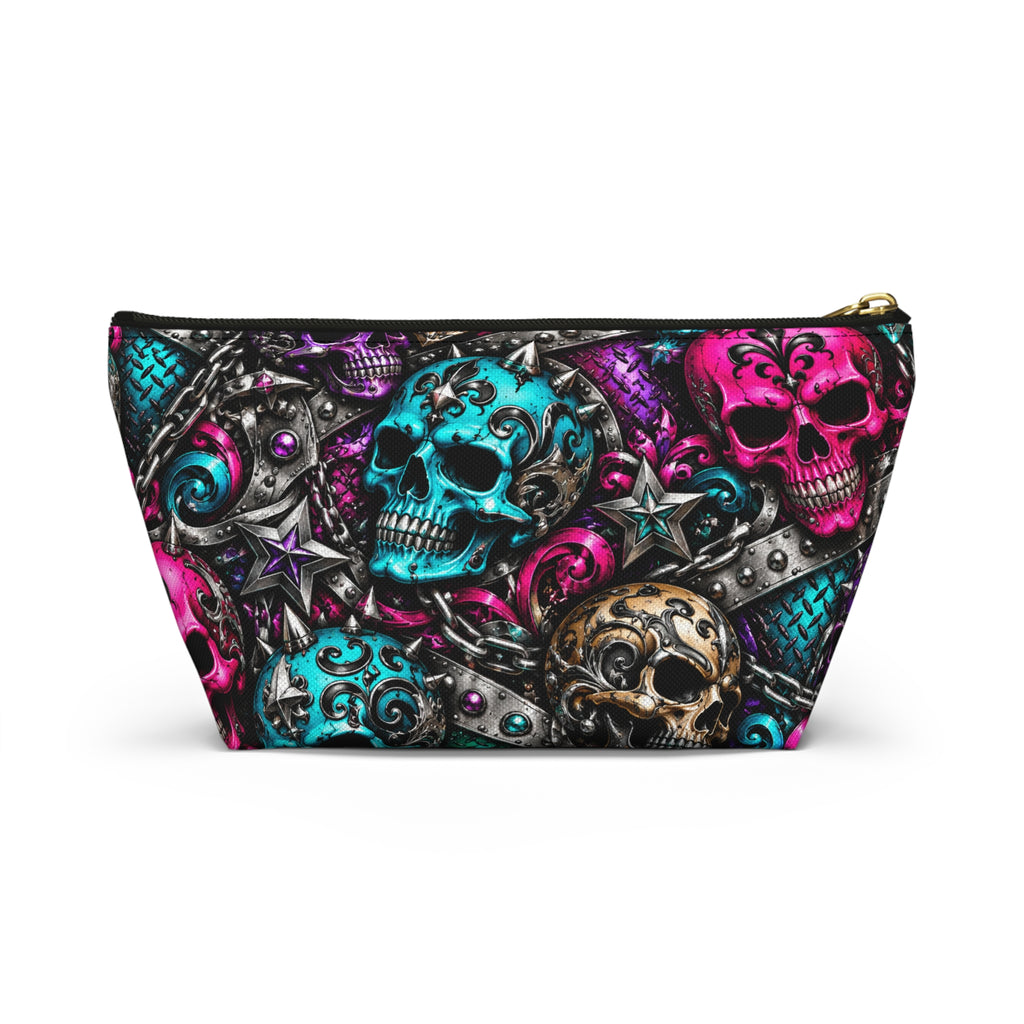 Colorful Sugar Skull Pattern Accessory Pouch