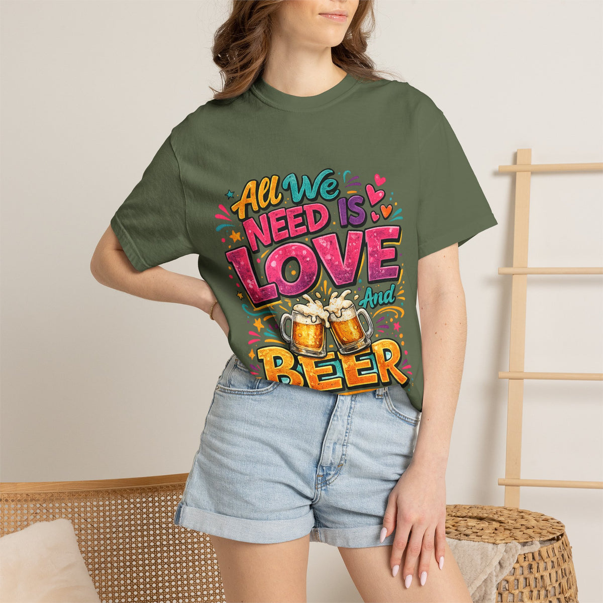 All We Need Is Love and Beer T-Shirt | Beer Graphic Tee