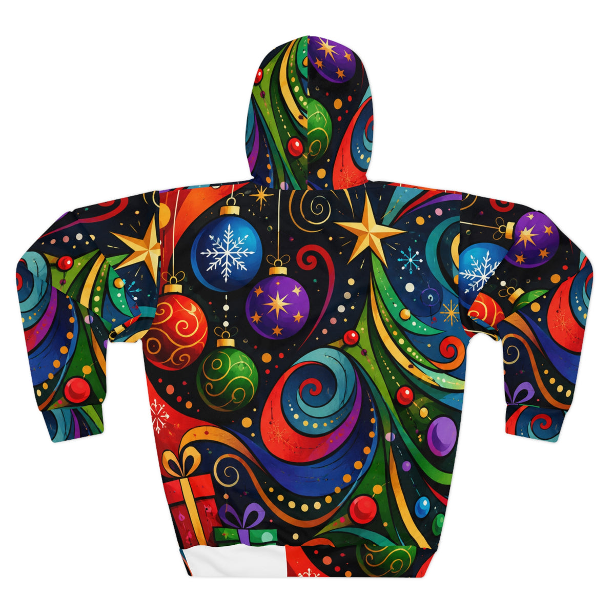 Colorful Christmas Tree Hoodie — Festive Holiday Ornament Pullover