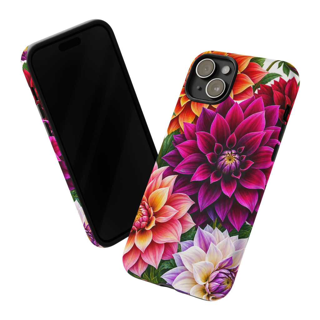 Floral Dahlia Tough Phone Case — Vibrant Protective Floral Phone Cover